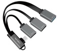 USB-Adapter 3.2 Gen 1 C-Stecker gewinkelt an 3xC-Stecker