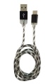 USB-Kabel A an C 1m Schwarz/Silber beleuchtet