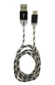 USB-Kabel A an C 1m Schwarz/Silber beleuchtet