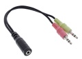 Audio-Adapter 2x KS 3.5mm an 1x KB 3.5mm 4pol. 0,15m