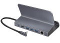 Dockingstation und Halterung für Tablets 6-Port, USB-C Alu