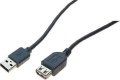 USB-Verlängerung 2.0 A-A S-B 0.6m Schwarz/Grau