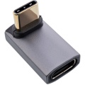 USB-4 C-Stecker an C-Buchse oben/unten gewinkelt Alu