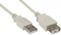 USB-Verlängerung 2.0 A-A S-B 1m beige