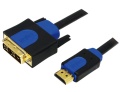 Monitor-Kabel DVI-D an HDMI S-S 2m Schwarz/Blau Logilink